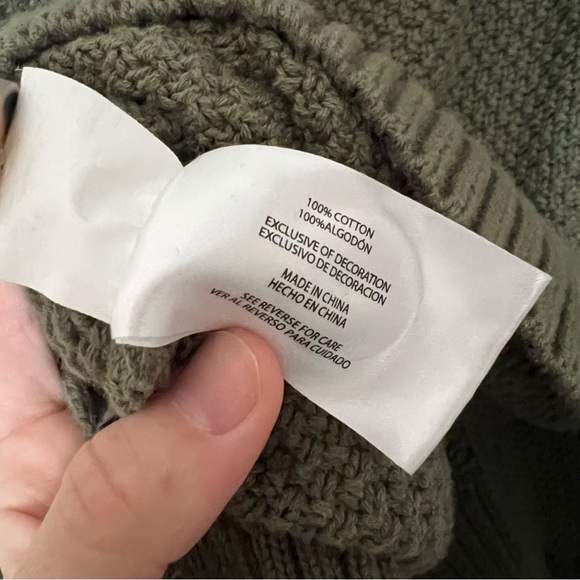 Gap Olive Green Chunky Knit Brown Button Down Oversized Cardigan - Picture 4 of 4